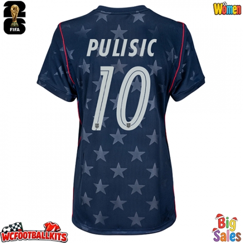United States Christian Pulisic #10 Replica Away Stadium Shirt for Women World Cup 2026 Short Sleeve